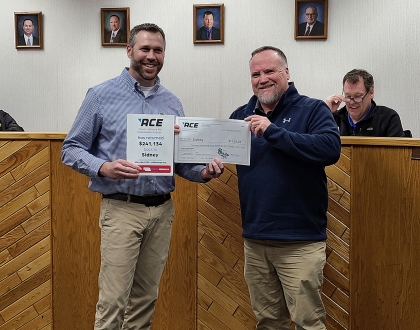 Sidney receives ACE check