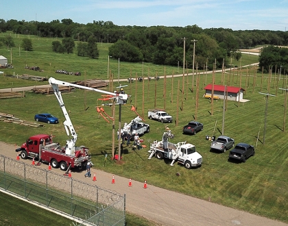 Electric utility trucks