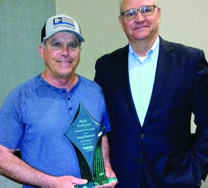 Doug Hazzard accepts Rudy Hultgren Award